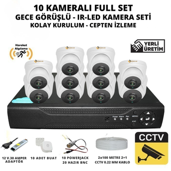 BYCAM 10 Kameral� �� Mekan 5 Mega Piksel Sony Lensli Full Paket G�venlik Sistemi