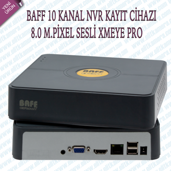 Baff 8010 8.0 M.pixel 10 Kanal Nvr Kayt Cihaz H265+ xmeye