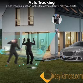 8MP 4K IP Kamera �ift Lens �ift Ekran PTZ Wifi Kamera A��k Su Ge�irmez G�venlik Video G�zetleme Kameras� Polis I���� Alarm�