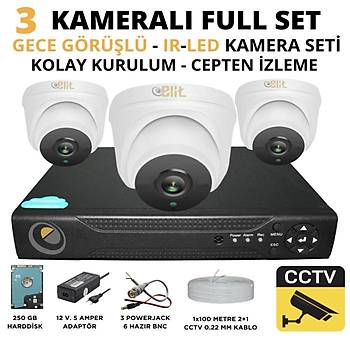 Elit �� Mekan 5.0 Megapixel Sony Lensli ( 3 ) Kameral� Full Paket G�venlik Sistemi