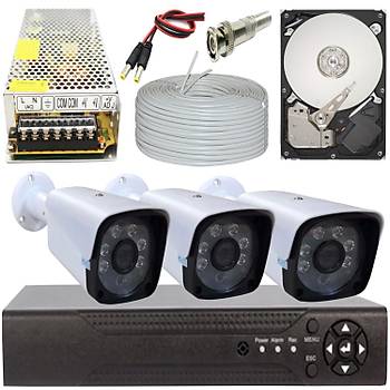 Elit Eco 5.0 Megapixel Lensli ( 3 ) Kameral Full Paket Gvenlik Sistemi