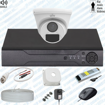 UNV ( Sesli ) 1 Kameral� �� MEKAN Full Paket G�venlik Seti Sistemi