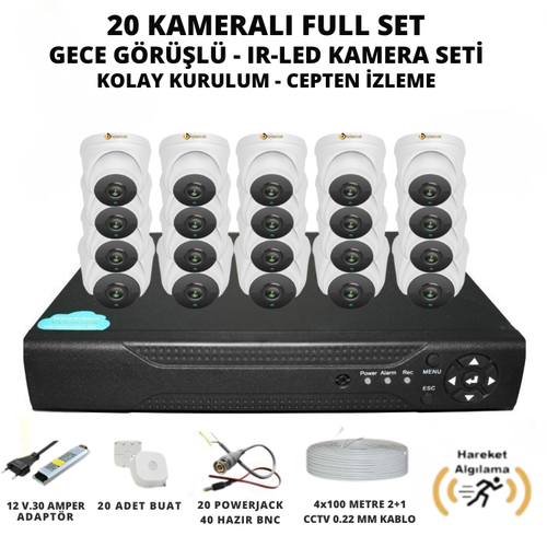 BYCAM 20 Kameral� �� Mekan 5 Mega Piksel Sony Lensli Full Paket G�venlik Sistemi