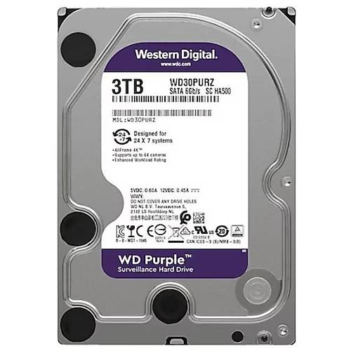 3 TB 3.5 5400RPM 64MB PURPLE WD10PURX 7/24 G�VENL�K D�SK� HDD