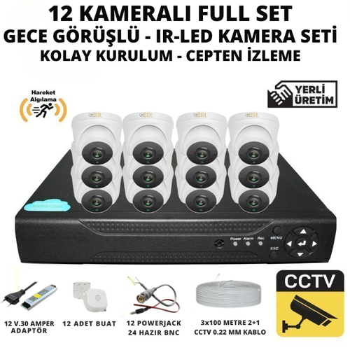 BYCAM 12 Kameral� �� Mekan 5 Mega Piksel Sony Lensli Full Paket G�venlik Sistemi