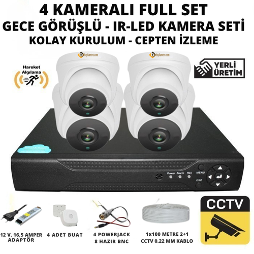 BYCAM �� Mekan 5.0 Megapixel Sony Lensli ( 4 ) Kameral� Full Paket G�venlik Sistemi
