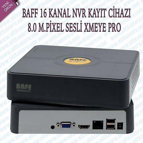 Baff 8016 8.0 M.pixel 16 Kanal Nvr Kay�t Cihaz� H265+ xmeye