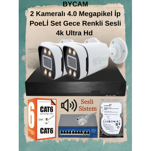 BYCAM Nvr Poe Kit  ( �P ) 2  Kameral� Haz�r Tak �al��t�r Set