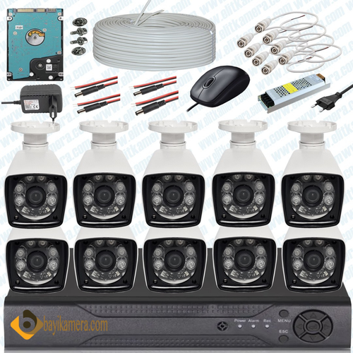 BYCAM Eco 5.0 Megapixel Lensli ( 10 ) Kameral� Full Paket G�venlik Sistemi