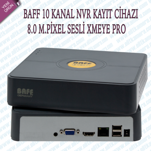 Baff 8010 8.0 M.pixel 10 Kanal Nvr Kay�t Cihaz� H265+ xmeye