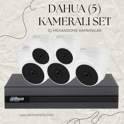 DAHUA  5 Kameral� Dome Full Paket G�venlik Seti Sistemi