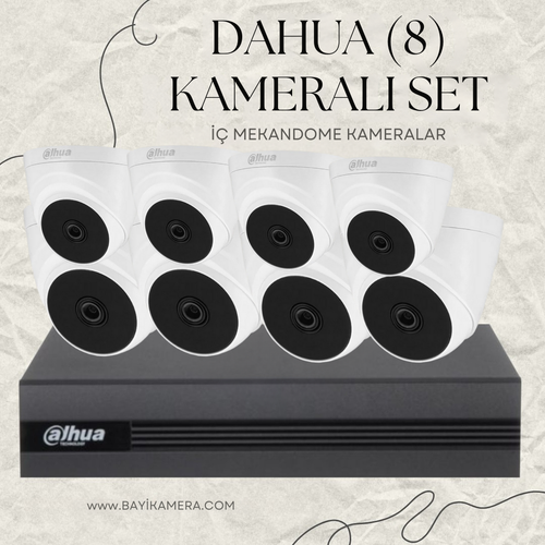 DAHUA 8 Kameral� Dome Full Paket G�venlik Seti Sistemi