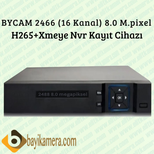 BYCAM 2466 8.0 M.pixel 16 Kanal Nvr Kay�t Cihaz� H265+ xmeye