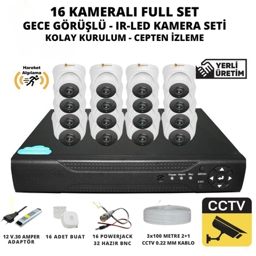BYCAM 16 Kameral� �� Mekan 5 Mega Piksel Sony Lensli Full Paket G�venlik Sistemi
