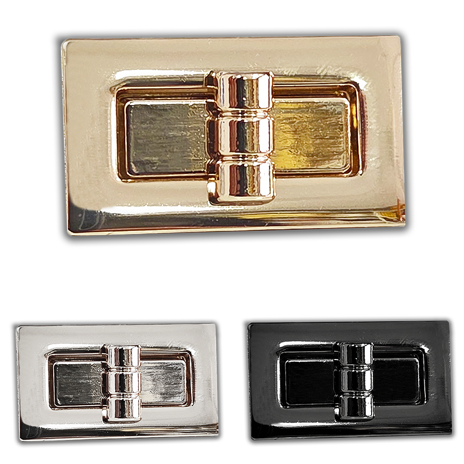 Çanta Kilidi, Kapatma Klipsi, Dikdörtgen Stil-2, Light Gold, Nikel, Black Nikel