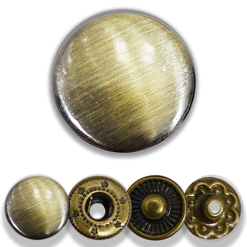 ��t��t, 12,5 mm, No:54, (20 tak�m/set) Mont, Giyim, �anta, Deri, F�r�al� Antik, Brushed Antique