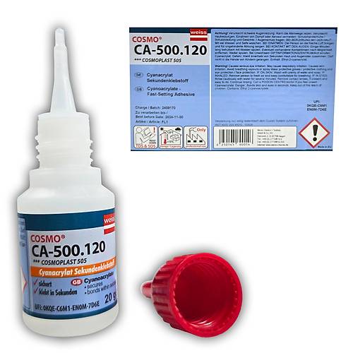 Weiss COSMO CA-500.120 H�zl� Yap��t�r�c�, Cyanoacrylate Esnek Japon Yap��t�r�c�, 20 g (Made in Germany)