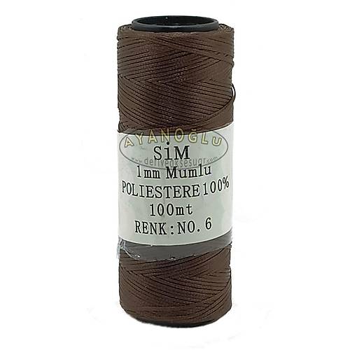 S�M MUMLU �PL�K - 1 mm (100 m.) KOYU KAHVE NO:6