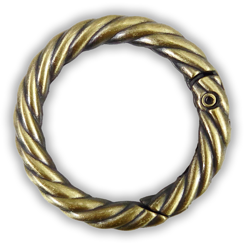 Yayl� Halka Kanca, Burgulu, 2.5 cm, F�r�al� Antik, (Brushed Antique)