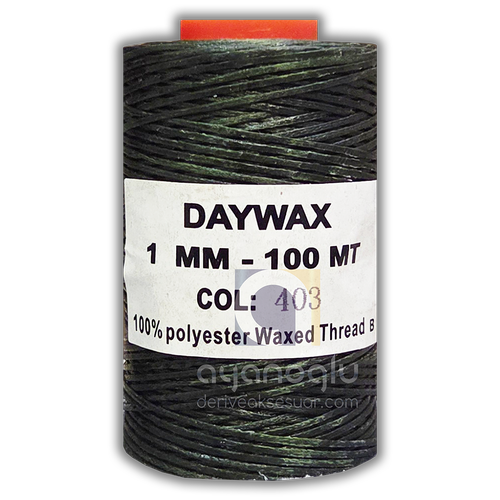 DAYWAX Mumlu �plik, 1 mm, 100 metre, Haki Ye�il(403)