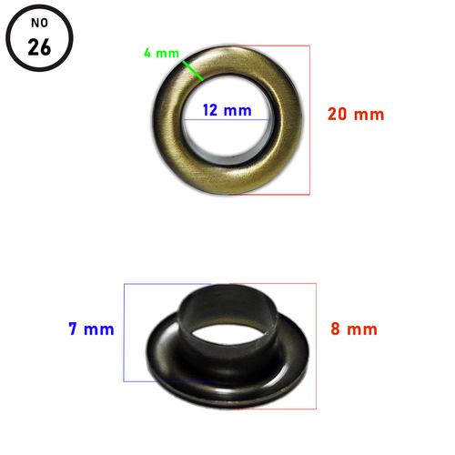 Ku�g�z�, Kaps�l, No:26, F�r�al� Antik, (Brushed Antique) 12 Adet