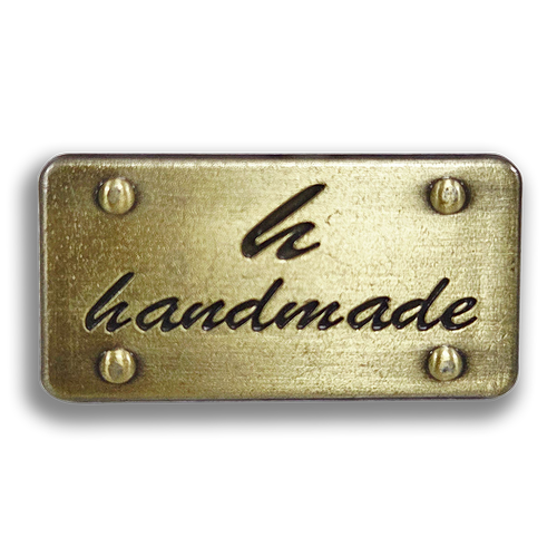 Handmade (El Yap�m�) �anta Markalama, Damgalama Arac�, Metal S�s Arma, F�r�al� Antik, Button Stil (Brushed Antique)