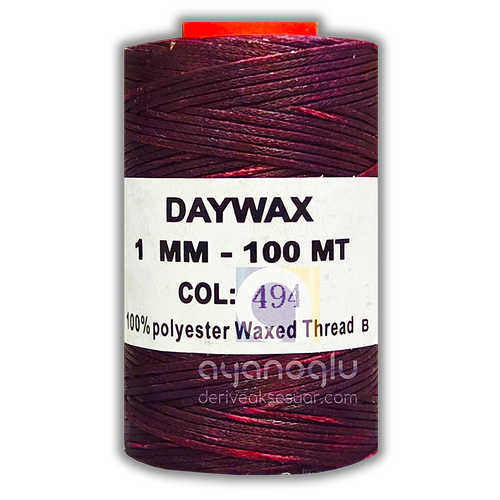 DAYWAX Mumlu �plik, Bordo (494), 1 mm, 100 metre