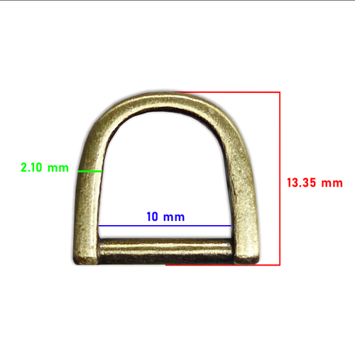 D Halka, 1 cm, F�r�al� Antik, (Brushed Antique)