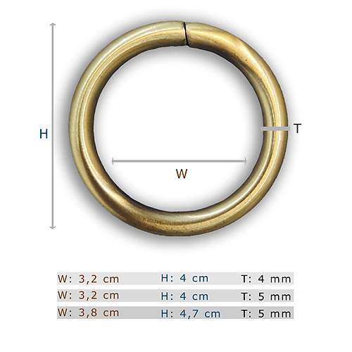 Yuvarlak Halka, Daire, Fral Antik, Brushed Antique