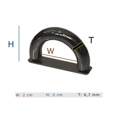 Kulpluk K�pr�, 2 cm (Vidal�) Nikel, Black Nikel, Light Gold