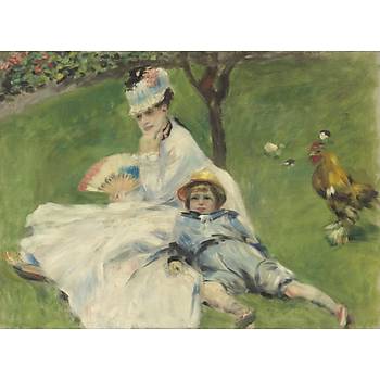 Dekoratif Auguste Renoir - Madame Monet and Her Son Duvar Kanvas Tablo