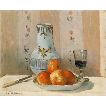 Dekoratif Camille Pissarro - Still Life with Apples and Pitcher Duvar Kanvas Tablo