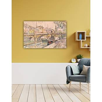 Dekoratif Paul Signac - Tugboat at the Pont Neuf Duvar Kanvas Tablo