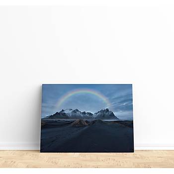 Dekoratif Rainbow And Mountain Duvar Kanvas Tablo