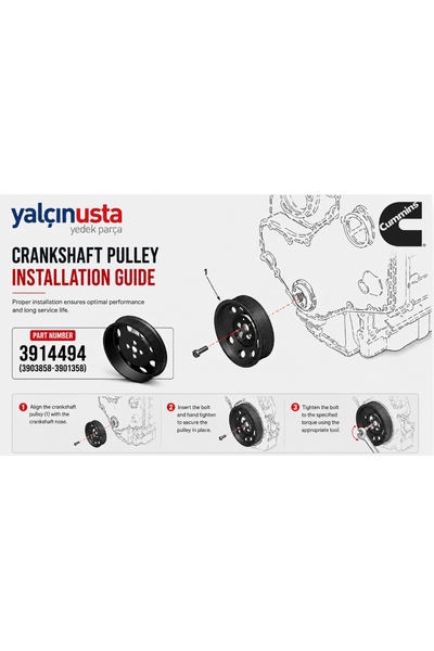 CUMMINS ORIGINAL.3914494 (3903858-3901358)-PULLEY CRANKSHAFT CUMMINS ENG�NE