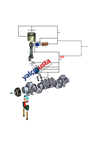 FORD OTOSAN (OR�J�NAL).6C466200ADB (T210981)-MOTOR P�STON KOLU (9 LT) OR�J�NAL FORD TRUCKS