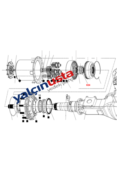 FUWA.DJ00002B00 (FC464255CA)-ARKA TEKER SOMUNU (FUWA DEFRANS�YEL) FORD TRUCKS