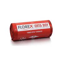 Florex Tıbbi Atık Baskılı Orta Boy Çöp Torbası - 25 Adet - 55x60