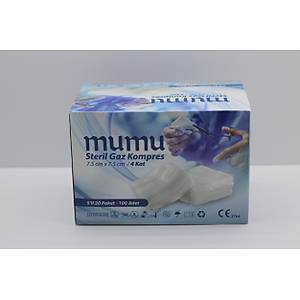 Steril Gazl� Bez Span�  Mumu 7.5 x 7.5 cm 4 Kat - 100 Adet