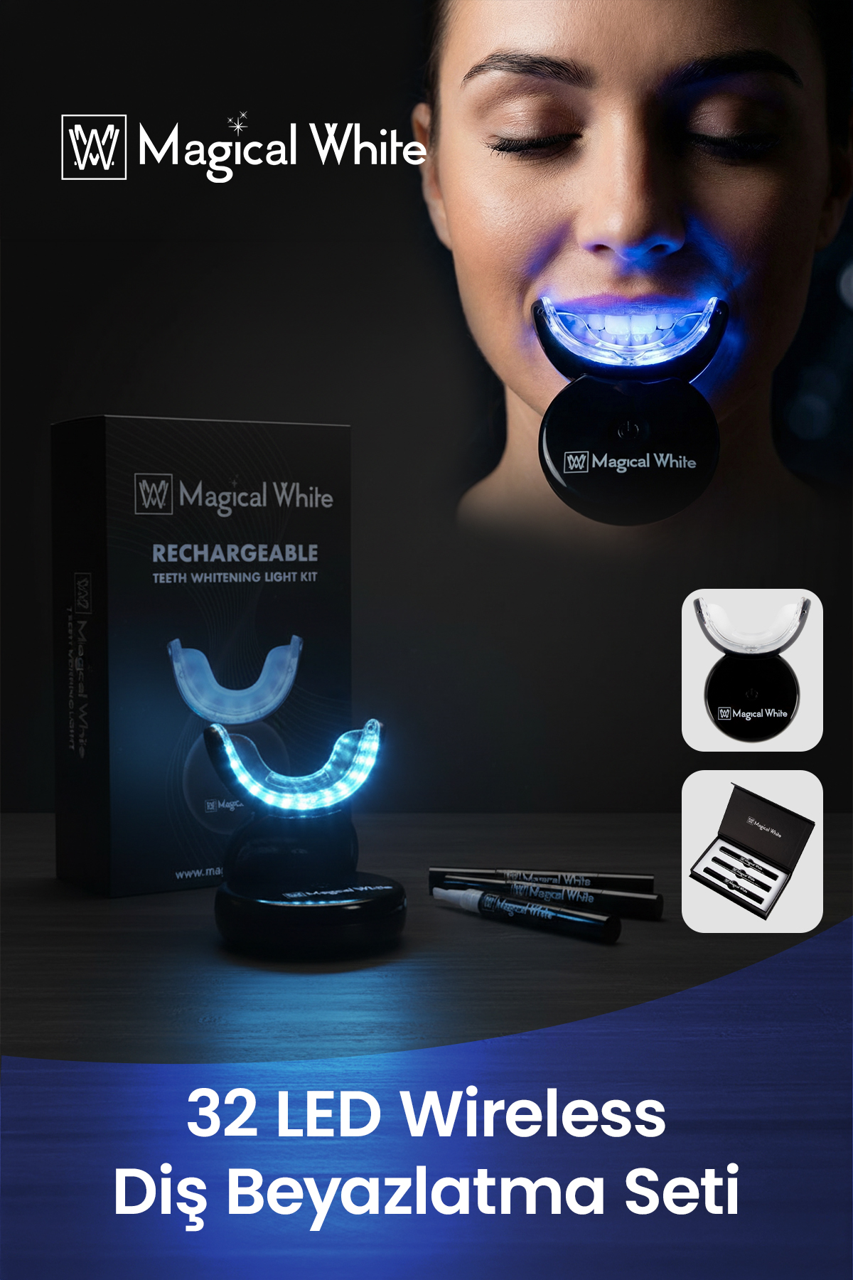 32 LED Wireless Diş Beyazlatma Seti