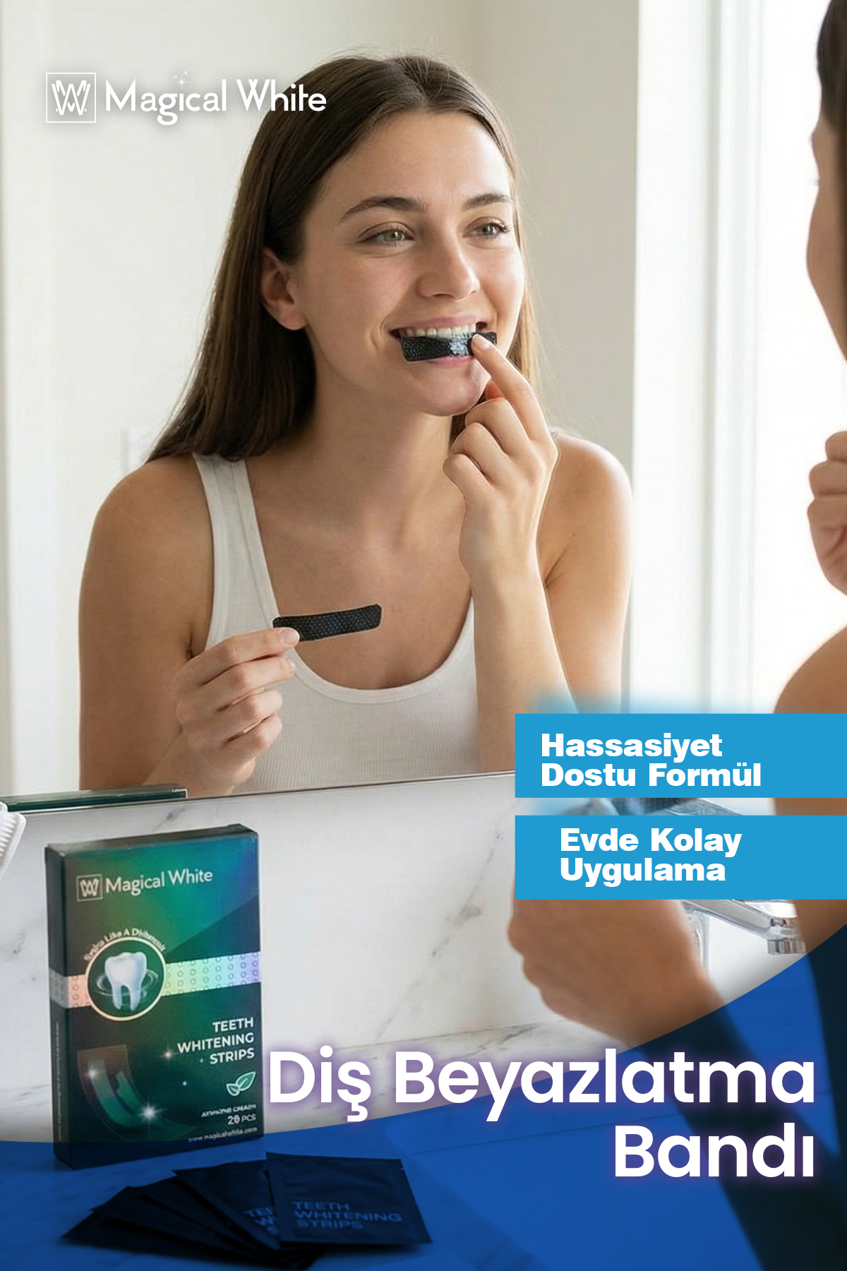Diş Beyazlatma Bantları PAP+Charcoal