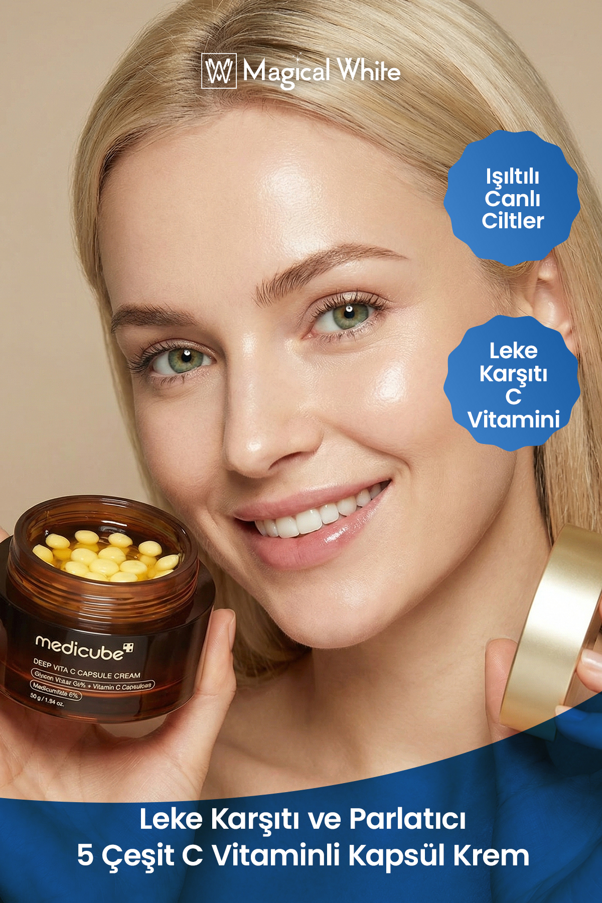 Medicube Deep Vita C Kapsül Krem  5 C Vitamini Türevi ile Parlatıcı & Leke Karşıtı 55g