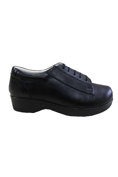 Ladyfalcon OD-DG 06S Siyah Bağcıklı Ekstra Geniş ve Derin Diyabetik Ayakkabı