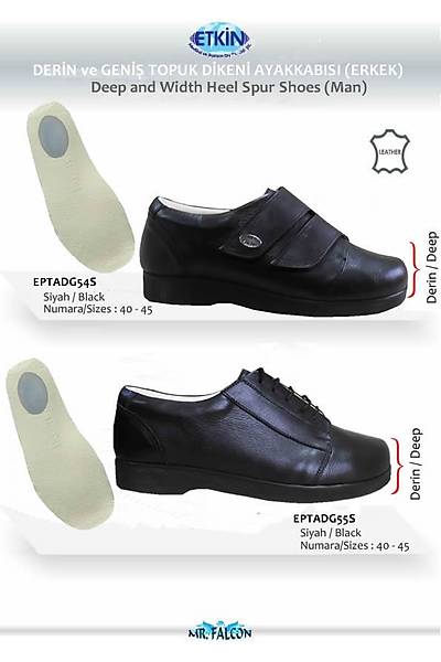 Şiş Ayaklara Uygun Ortopedik Ayakkabı Erkek EPTA-DG55 (Ekstra Derin ve Geniş)