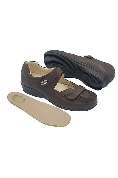 Ladyfalcon EPTYA-03F Yazlık Fileli Kahverengi Bayan Cırtlı Topuk Dikeni Ayakkabısı (Özel Silikon Destekli)
