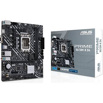 Asus PRIME H610M-KD4 Intel 1700p DDR4 3200 DP HDMI M2USB3.2 mATX