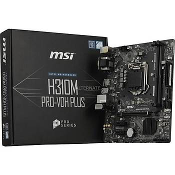 MSI H310M PRO-VDH PLUS SOKET 1151 DDR4 2666 DVI VGA HDMI USB3.1 mATX WIN7 WIN10 Anakart