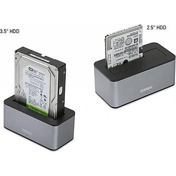 Everest Hd3-530 2.5/3.5 Usb3.0 6Gbps/Uasp 4Tb/6Tb/8Tb Docking Harddisk Kutusu