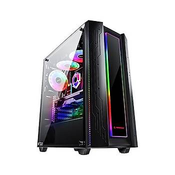 Rampage GRAND 600W 80 Plus Bronze Temper Caml 14cm RGB Fan+Led eritliGaming Oyuncu Kasas