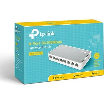 TP-LINK TL-SF1008D 8-Port 10100Mbps Tak ve Kullan % 60 Enerji Tasarruflu Switch